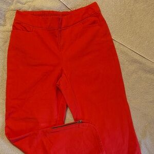 Isaac Mizrahi Women's Vibrant Red Skinny Pants